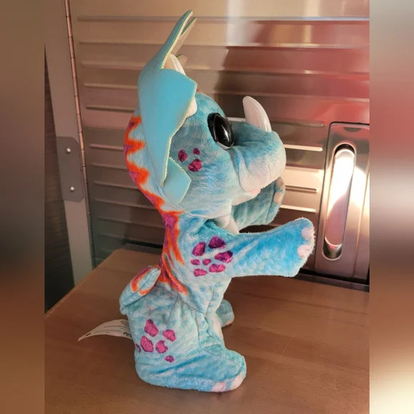 2014 FurReal Hoppin' Topper HASBRO Interactive Plush Pet Triceratops Dinosaur - Picture 9 of 13